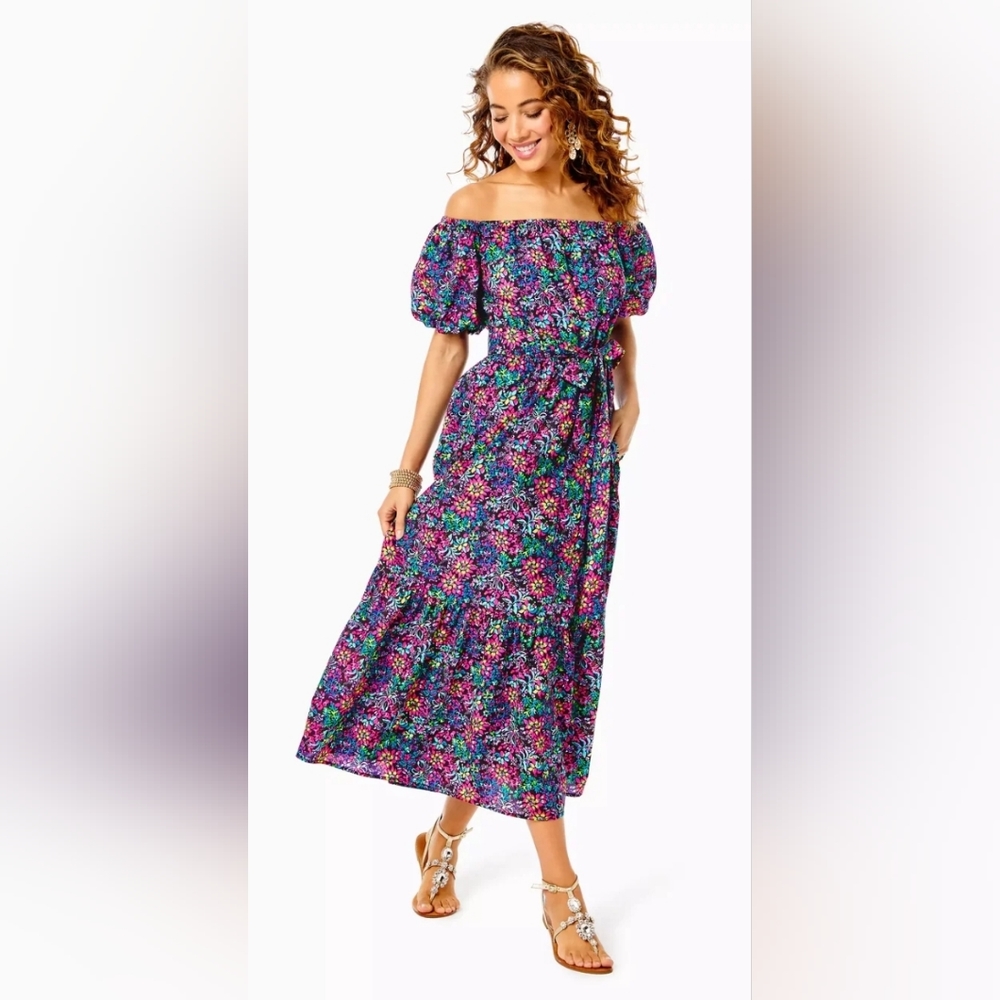 Lilly Pulitzer Tammie Off The Shoulder Midi Dress 💕